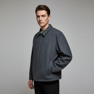 GAP Men's Charcoal‎ Wool‑Blend Quilted Lined Full Zip Jacket XXL